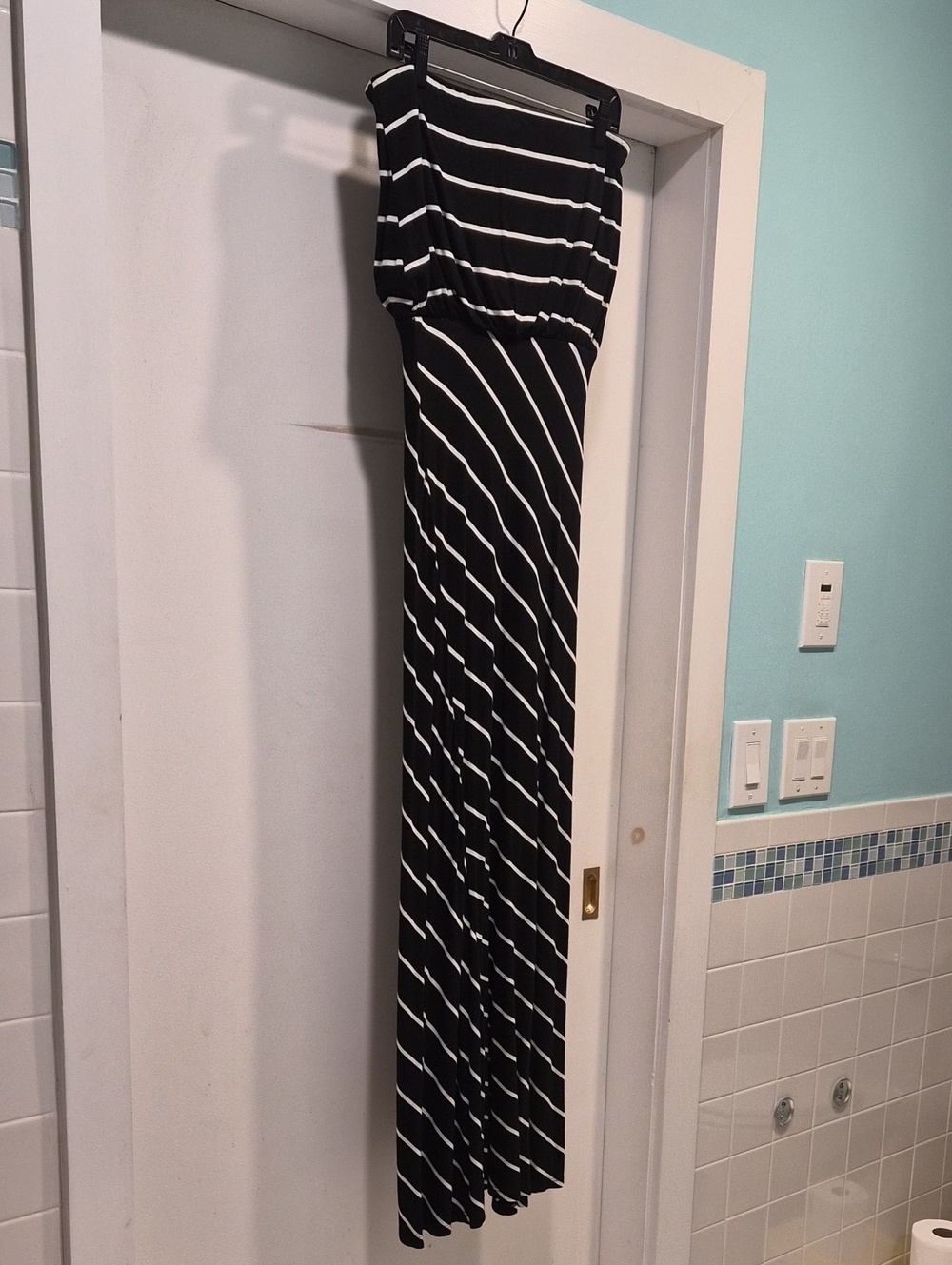 Nicole Miller-  Size S/M Black and White Striped Women’s Maxi Dress